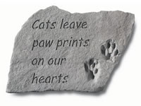 Garden Stone - Cats leave paw prints on....