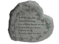 Garden Stone - A heart of gold stopped beating...